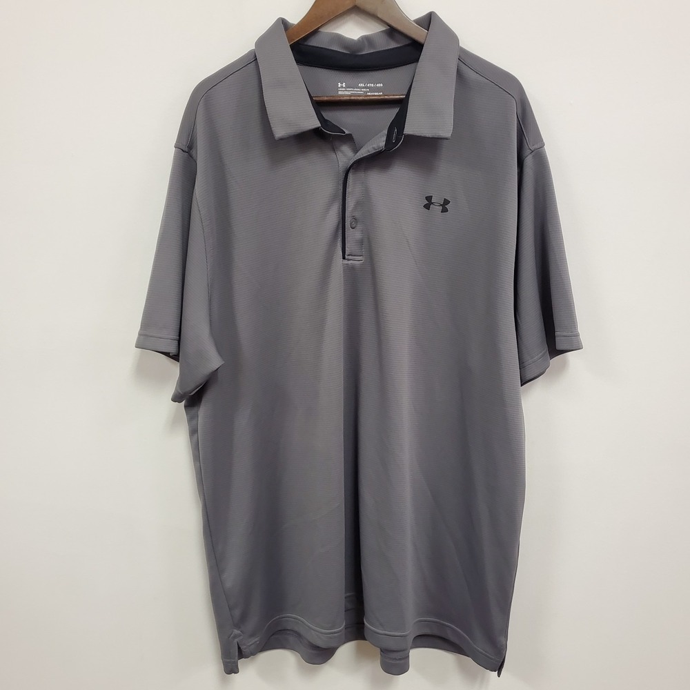 Under Armour Mens Short Sleeve Polo‎ Size 4XL Gray Golf Sports Coach Stretch